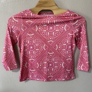 Vineyard Vines Womens Size Medium Performance Tee Pink Long Sleeve Preppy Active